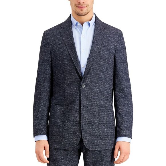 Tommy Hilfiger Mens Modern Fit Houndstone Suit Separate Jacket 36 Regular Blue